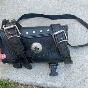 Leather motorcycle bag